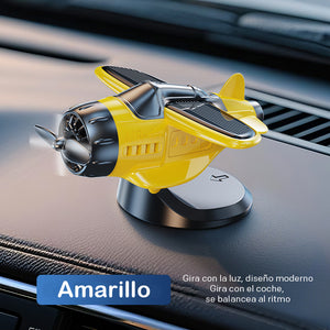 Adorno para coche con forma de avión alimentado por energía solar