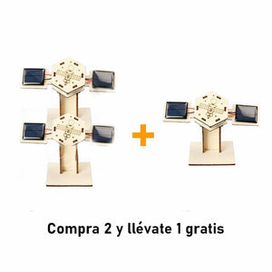 Kit científico de modelo de satélite de madera con energía solar para armar uno mismo
