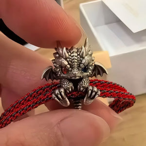 🐲🎁Linda pulsera de dragón plateado