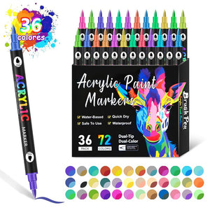 Rotulador de pintura acrílica de doble punta de dos colores