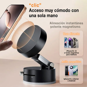 Soporte magnético para teléfono con ventosa al vacío