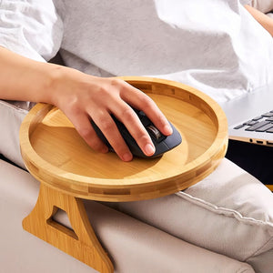Reposabrazos de sofá con mesa auxiliar de madera
