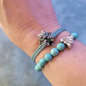 🐲🎁Linda pulsera de dragón plateado