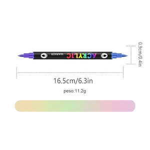 Rotulador de pintura acrílica de doble punta de dos colores