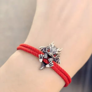 🐲🎁Linda pulsera de dragón plateado