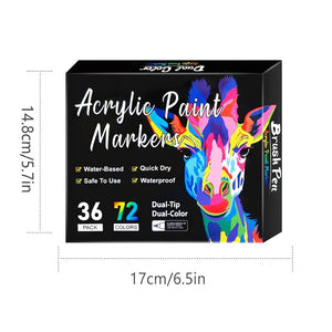 Rotulador de pintura acrílica de doble punta de dos colores