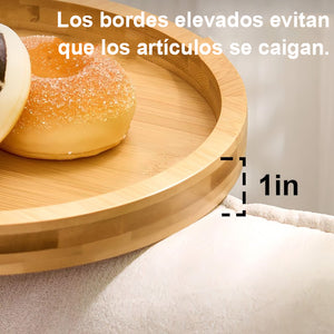 Reposabrazos de sofá con mesa auxiliar de madera