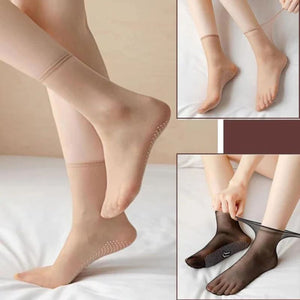 Calcetines tobilleros ultratransparentes y antideslizantes: elegancia transpirable para uso diario