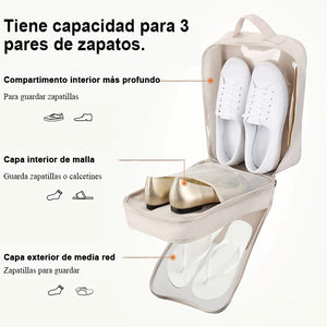 Bolsa de zapatos de viaje de doble capa, bolsa de zapatos impermeable y plegable, organizador, necesidades diarias