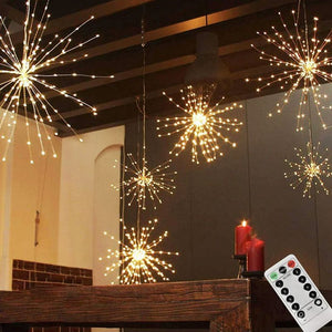 Luces LED de ambiente con fuegos artificiales navideños 🎄
