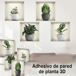 Pegatinas de pared autoadhesivas de plantas 3D