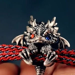 🐲🎁Linda pulsera de dragón plateado