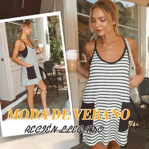 Vestido de verano sin mangas para mujer (con pantalones cortos)