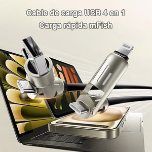 Cable de carga USB 4 en 1 mFish carga rápida MAX 240W