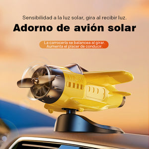Adorno para coche con forma de avión alimentado por energía solar