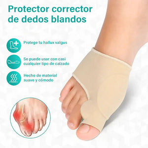 Corrector de dedos protector - suave y cómodo * 1 par (pie izquierdo + pie derecho)