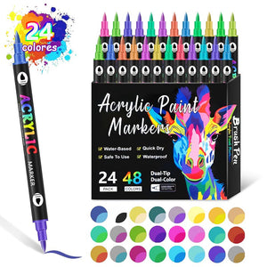 Rotulador de pintura acrílica de doble punta de dos colores