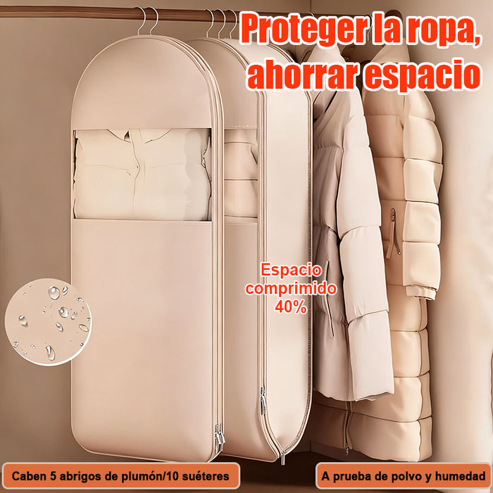 👕Bolsillo colgante que ahorra espacio con cremallera autocomprimible