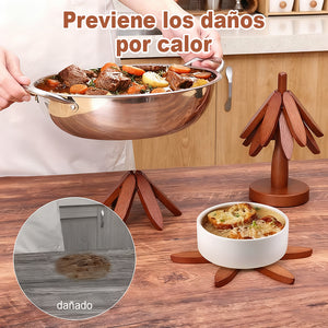 Salvamanteles de madera natural resistente al calor de primera calidad para platos calientes