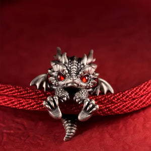 🐲🎁Linda pulsera de dragón plateado