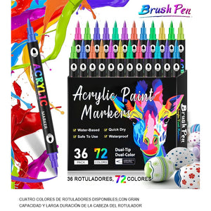 Rotulador de pintura acrílica de doble punta de dos colores