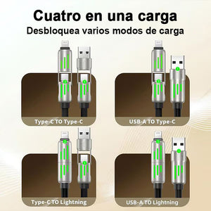 Cable de carga USB 4 en 1 mFish carga rápida MAX 240W