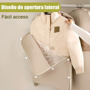 👕Bolsillo colgante que ahorra espacio con cremallera autocomprimible