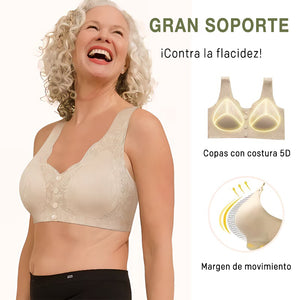 Sujetador cómodo y práctico con tapeta de botones en la parte delanteraf
