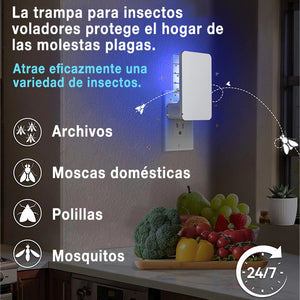 Trampa para insectos voladores de doble cara para interiores: atrapamoscas, mosquitos, polillas y más.