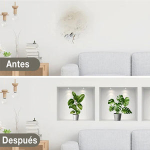Pegatinas de pared autoadhesivas de plantas 3D