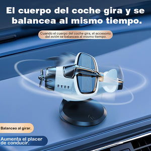 Adorno para coche con forma de avión alimentado por energía solar