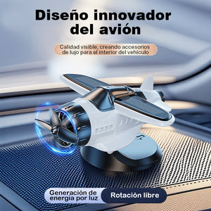Adorno para coche con forma de avión alimentado por energía solar