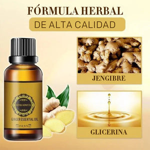 Aceite de jengibre natural para desintoxicación abdominal