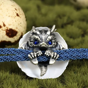 🐲🎁Linda pulsera de dragón plateado