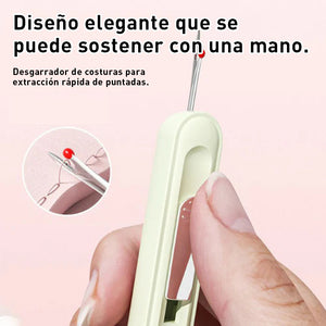 Enhebrador de agujas y herramienta para enrollar costuras 2 en 1