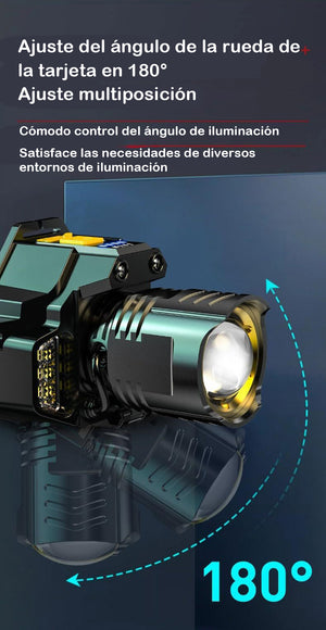 Faro delantero recargable con sensor superbrillante