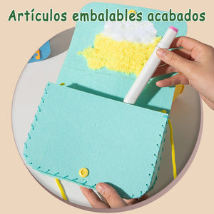 Bolso bandolera con bordado de lana