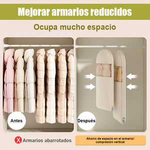 👕Bolsillo colgante que ahorra espacio con cremallera autocomprimible