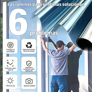 Película de privacidad con aislamiento térmico y bloqueo de rayos UV