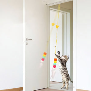 Juguete interactivo para gatos que rebota en la puerta