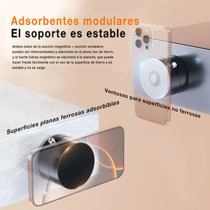 Soporte magnético para teléfono con ventosa al vacío
