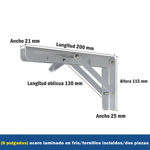 Soporte de pared con soporte triangular (2 piezas)
