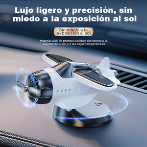 Adorno para coche con forma de avión alimentado por energía solar