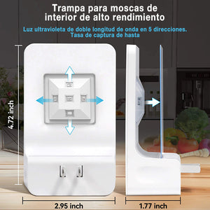 Trampa para insectos voladores de doble cara para interiores: atrapamoscas, mosquitos, polillas y más.