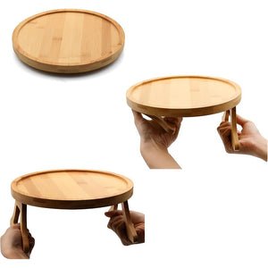 Reposabrazos de sofá con mesa auxiliar de madera