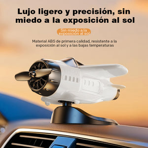 Adorno para coche con forma de avión alimentado por energía solar
