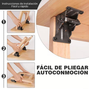Bisagra autoblocante para marco de mesa