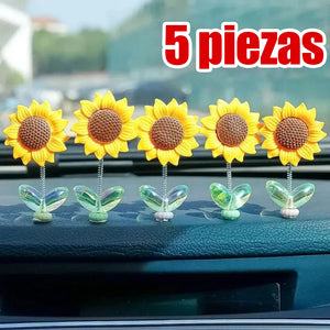 Adornos florales en el coche