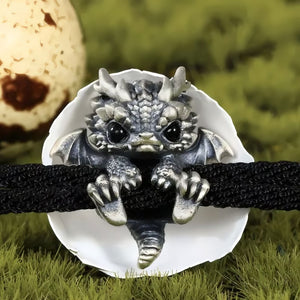 🐲🎁Linda pulsera de dragón plateado