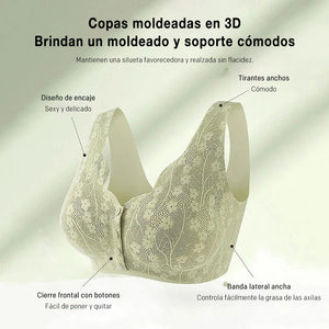Sujetador cómodo y práctico con tapeta de botones en la parte delanteraf